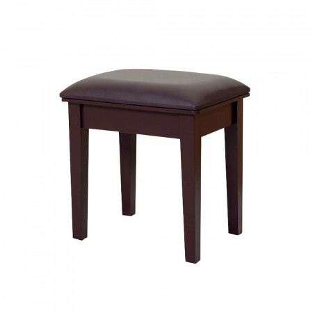 Oak 09 : Ghế Đôn Gỗ Sồi Mặt Nệm - Da Pu Đen